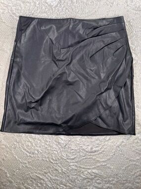 Abercrombie & Fitch Black Faux Leather Mini Skirt